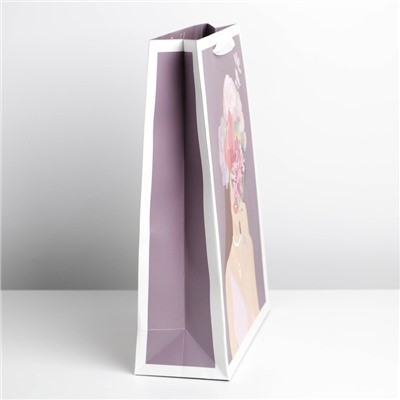 Пакет подарочный ламинированный вертикальный, упаковка, «С любовью», L 31 х 40 х 11,5 см
