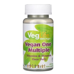 VegLife, Vegan One Multi, мультивитаминный комплекс, 60 таблеток