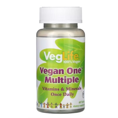 VegLife, Vegan One Multi, мультивитаминный комплекс, 60 таблеток