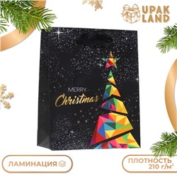 Пакет ламинированный "СовременныйMerry Christmas" 11,5 х 14,5 х 6 см