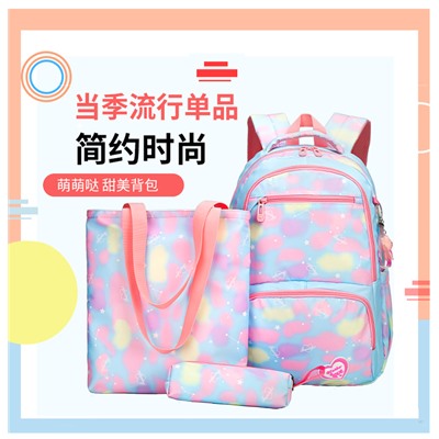 Набор рюкзак из 3 предметов, арт Р129, цвет: 6915 фиолетовый стиль 2