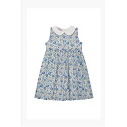 Trotters London Liberty Print Blue Felicite Cotton Dress