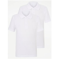 Набор из 2 белых школьных рубашек поло узкого кроя