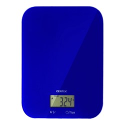 Весы кухонные Centek CT-2481 LCD BLUE, сенсор, 150х15х205мм, max 5кг, шаг 1г, 45х20мм АвтоНоль/Выкл