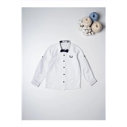 Белая рубашка на пуговицах с галстуком-бабочкой для мальчика 101000013