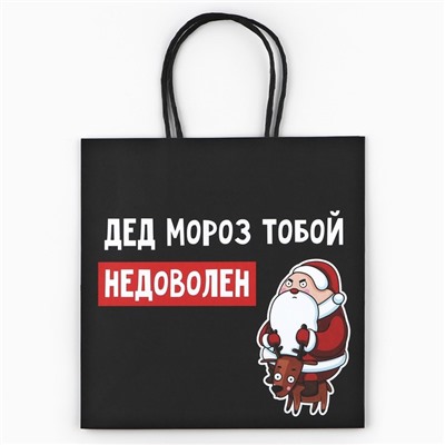 Пакет подарочный новогодний «Подарок, который ты заслужил», 22 х 22 х 11 см