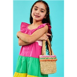 Accessorize Girls Natural Raffia Straw Bag