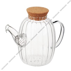 Чайник заварочный 1,0л (стекло+бамбук) (12)