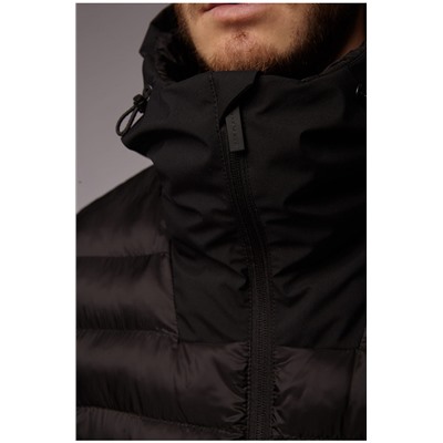 Демисезонная укороченная мужская куртка (PLX) АА 80110, цвет чёрный