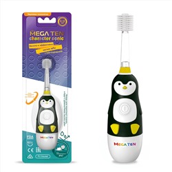 Электрическая зубная щетка Пингвиненок в наборе 0-12 лет MEGA TEN KIDS SONIC