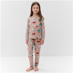Пижама для девочки, цвет бежевый, рост 92-98 см