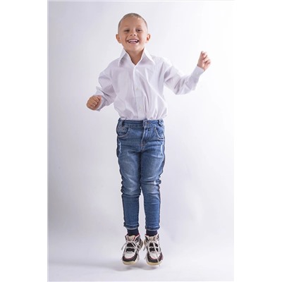 Рубашка для мальчика, белый хлопковый классический праздничный костюм 1-го качества с итальянским воротником, 11–12 лет Ardn005011-12 ARDN0050
