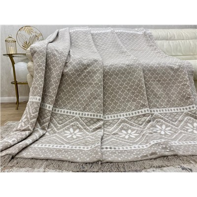 Плед cotton Rajtex 150*200 Снежинка белая 1710a