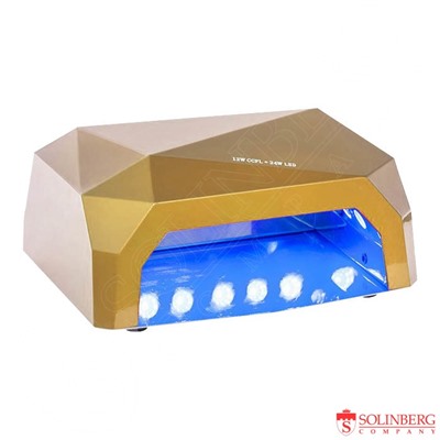 Лампа гибридная для сушки шеллака 36W Ccfl (Uv/Уф) + Led, золотая