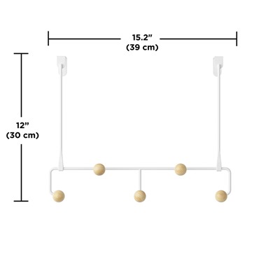 Вешалка для одежды подвесная Estique, белая/натуральное дерево