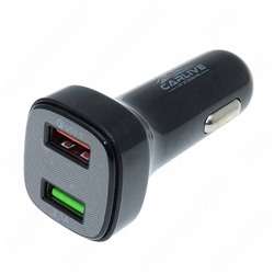 Автомобильный адаптер питания Carlive CR29 2USB + QC3.0 18W с инд. вольтметра (Black) без упаковки