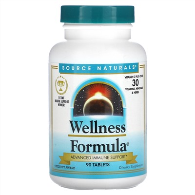 Source Naturals, Wellness Formula, улучшенная поддержка иммунитета, 90 таблеток