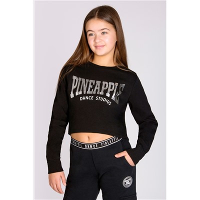 Pineapple Girls Tape Crop Black Sweater