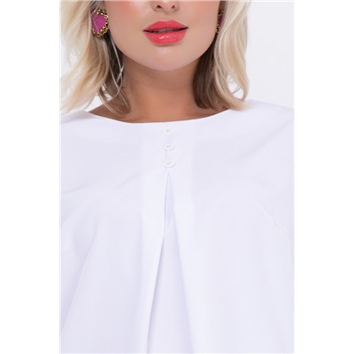 Белая блуза со складкой