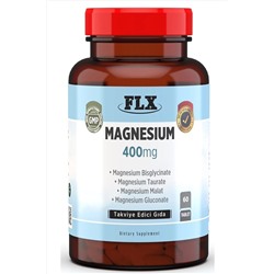 FLX 60 Tablet Magnesium Elementleri 400 mg Magnezyum Bisglisinat Malat Taurat Glukonat  60 таблеток FLX 60 Таблетки Элементы магния 400 мг Биглицинат магния Малат Таурат глюконат магния