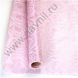 Бумага упаковочная дизайнерская "Роза" 60 см*5 метров розовая 164