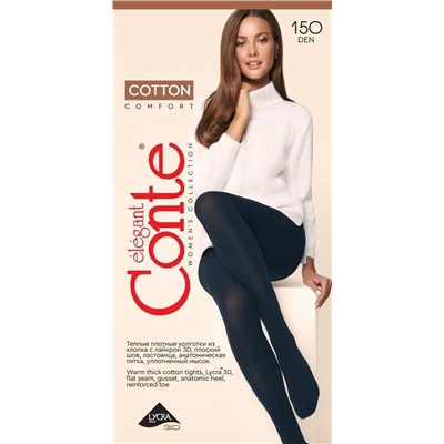 CONTE COTTON 150 Теплые Колготки женские из хлопка