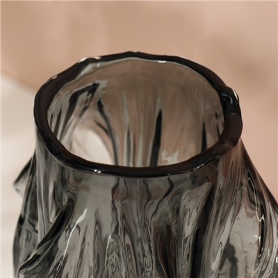 Ваза для цветов «Лючия» из прозрачного черного стекла 26,5 х 8 х 8 см