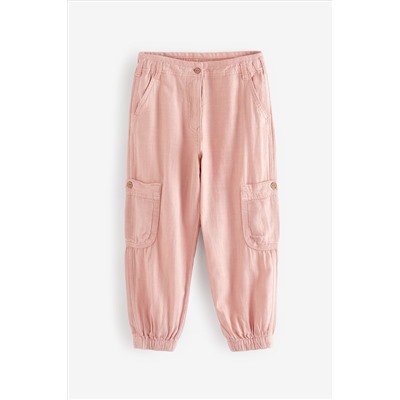 Pink Linen Cargo Trousers (3-16yrs)