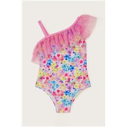 Monsoon Baby Pink Ditsy Mesh Swimsuit