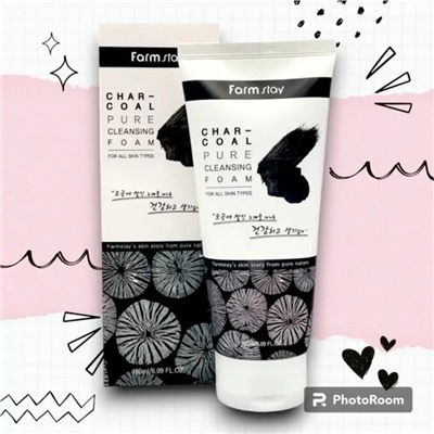 FarmStay Пенка для умывания "Уголь" Charcoal Pure Cleansing Foam, 180мл