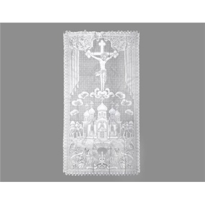 Искусственные цветы, Покрывалое тюлевое с Церковной символикой (110х215) белый