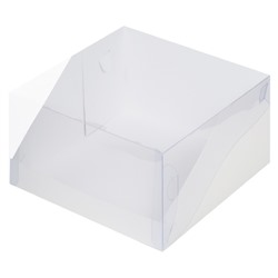 Коробка под торт с пластиковой крышкой 235х235х100 Белая
