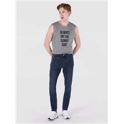 041 Danny Slim Fit с низкой талией, прямые брюки, темно-синие мужские джинсовые брюки