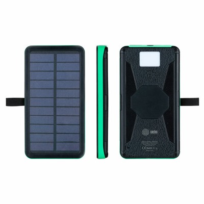 Аккумулятор внешний POWER BANK 10000 mAh, CACTUS CS-PBFSPT-10000, 2 USB, солнечная батарея, 1205749