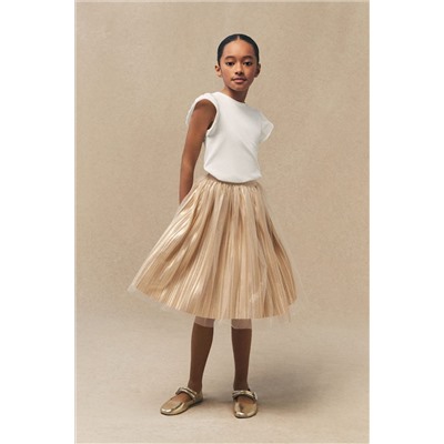 Mango Metallic Tulle Skirt