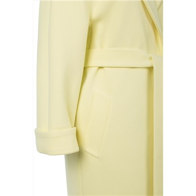 01-11102 Пальто женское демисезонное "Classic Reserve" (пояс) Пальтовая ткань желтый