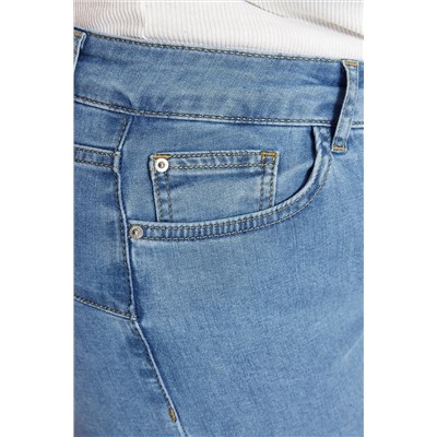 Синие эластичные джинсы скинни с разрезом и кисточкой TBBSS23CJ00020