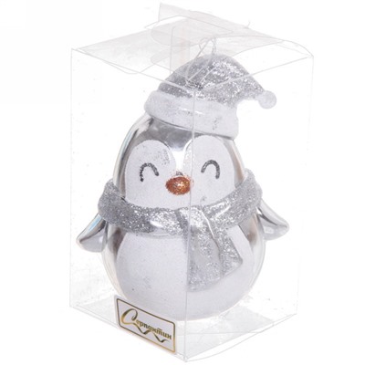 Ёлочная игрушка "Милый пингвинёнок" 12*7*12 см, серебро
