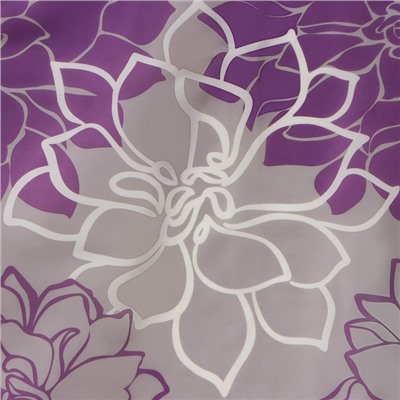 Штора для ванны Доляна «Большие цветы», 180×180 см, полиэстер, цвет сиреневый