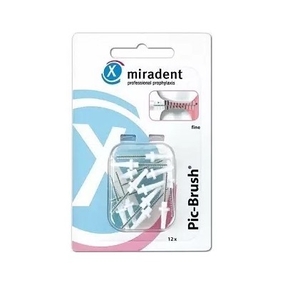 Miradent Pic-Brush refills White, 12 шт - ершики для очистки межзубных промежутков, белые