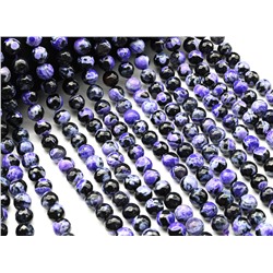 Бусины для рукоделия из агата тонированного шарик с гранями 10мм цв.фиолетовый, 37,5см, 38 бусин