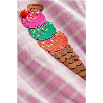 Boden Ice Cream Tie Waist Applique Dress