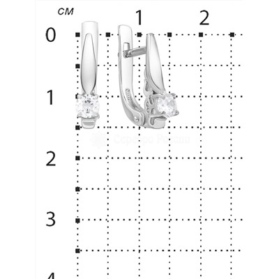 Серьги из серебра с фианитами родированные 925 пробы С-3420рс200