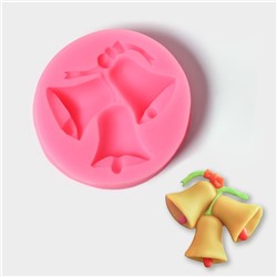Молд «Колокольчики крупные», силикон, 7×7 см, цвет розовый