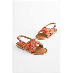 Leather Cross Strap Sandals