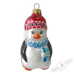 Пингвиненок в красной шапочке (стекло) 6х5,5х11,5 см