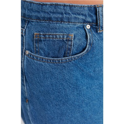 Синие широкие джинсы с высокой талией TBBAW23CJ00020