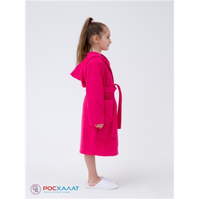 Детский махровый халат с капюшоном малиновый МЗ-04 (26)