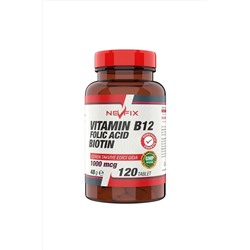 Nevfix Vitamin B12 Folic Acid Biotin 120 Tablet Yur1001