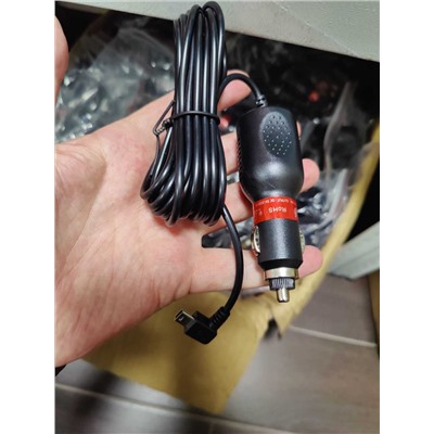 Автомобильная зарядка Mini USB 2А (черный) кабель 3м угловой шткер